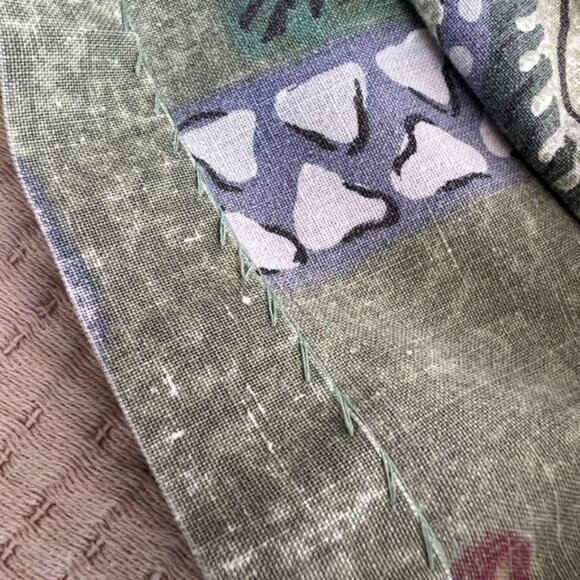 Vintage Reyn Spooner Shirt Mens Large Green Hawaiian Aloha Floral Geometric 90s - Picture 9 of 10